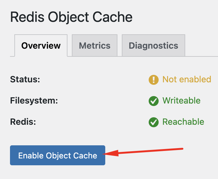 Enable Object Cache