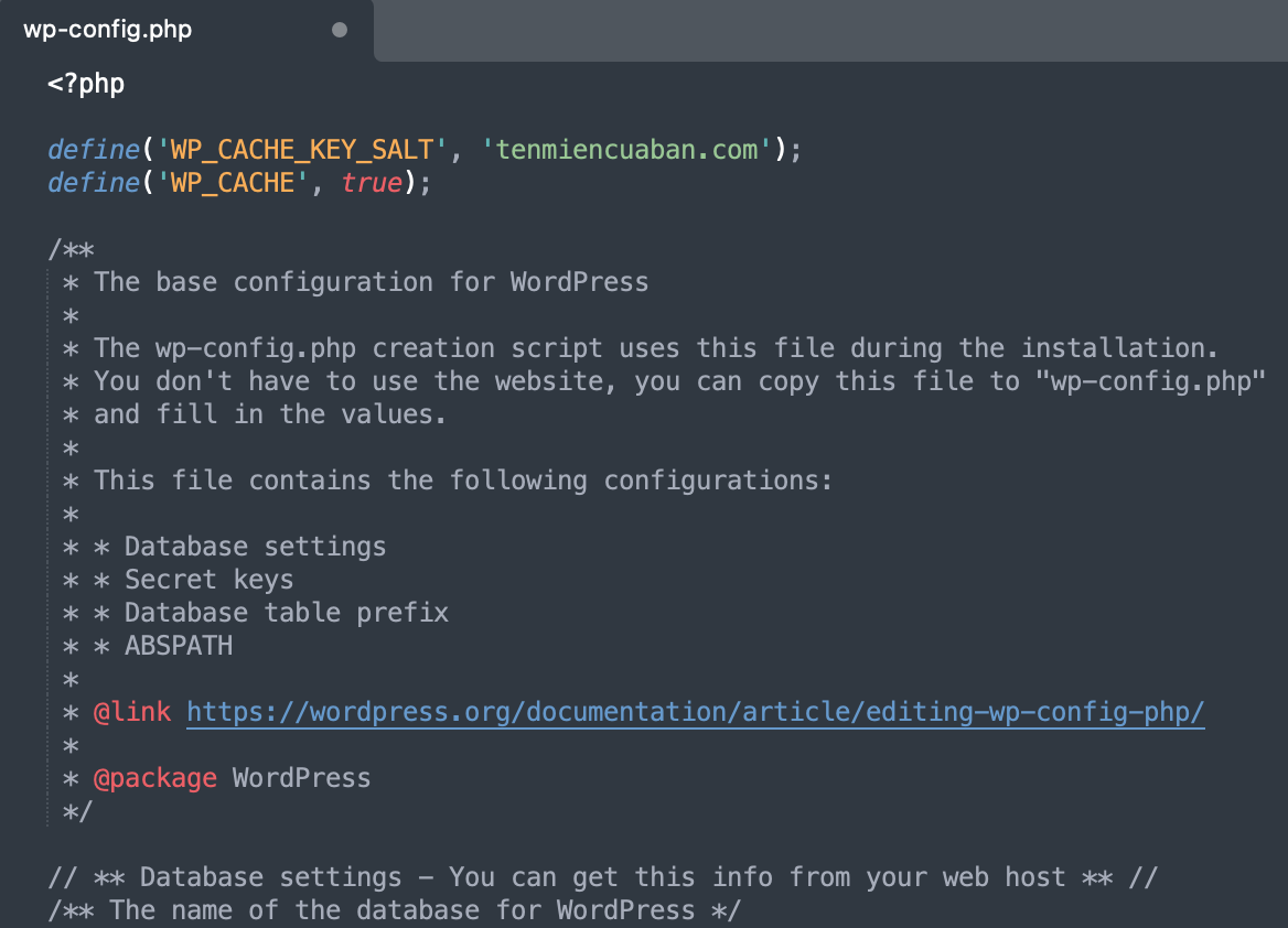 Cấu hình Redis Object Cache trong file wp-config.php