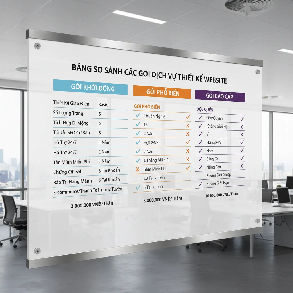 Bảng báo giá thiết kế website trọn gói tham khảo giúp doanh nghiệp dễ dàng lựa chọn